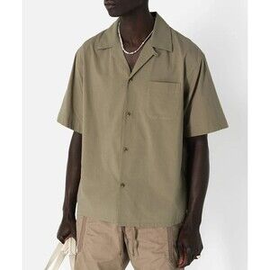 JOHN ELLIOTT Camp Shirt Mens Size 1 Small Solid Green Pocket Short Sleeve $248